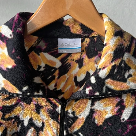 Columbia 1/4 Zip Floral Fleece Jacket Womens Small - Picture 2 of 4